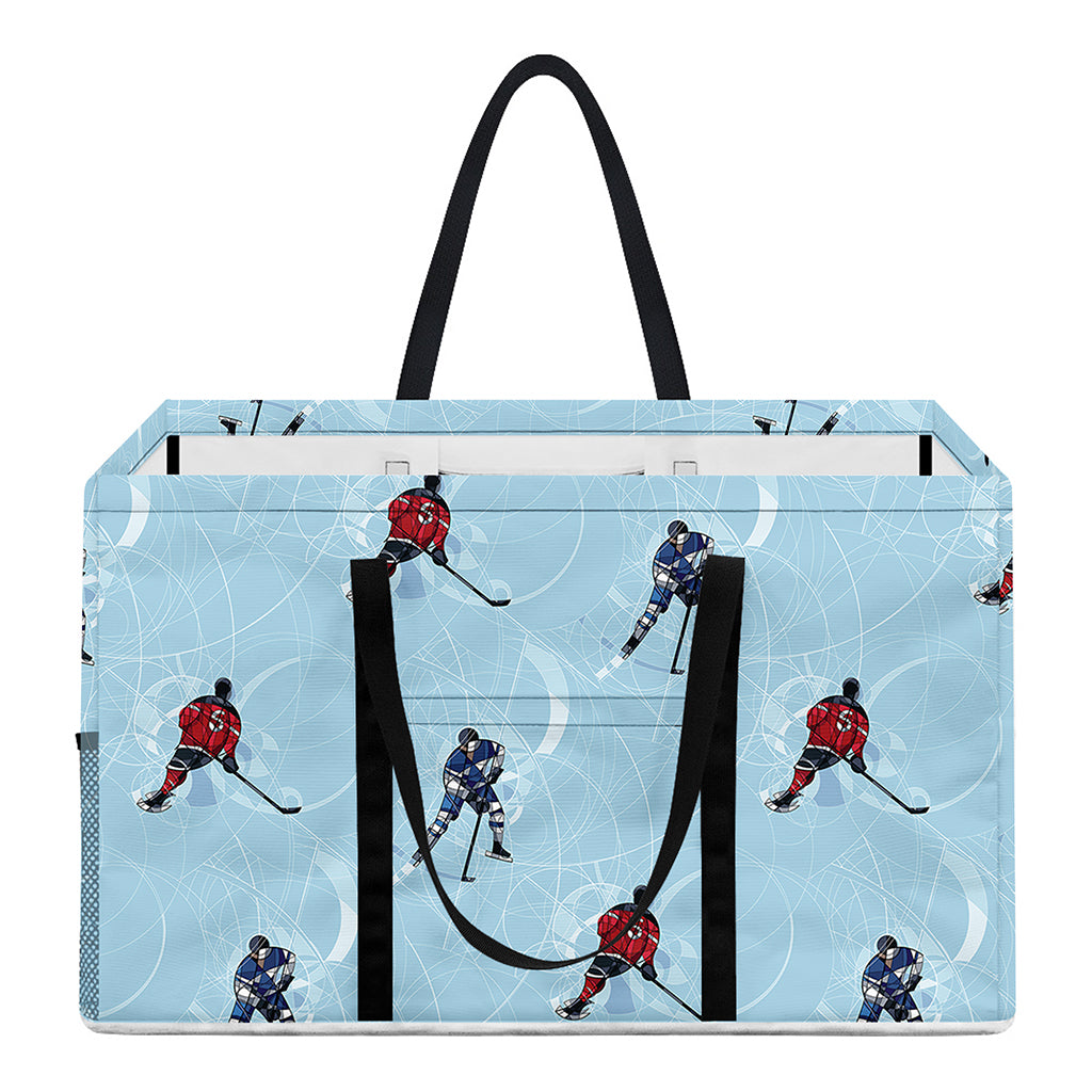 Ice Hockey Players Pattern Print Utility Tote Bag