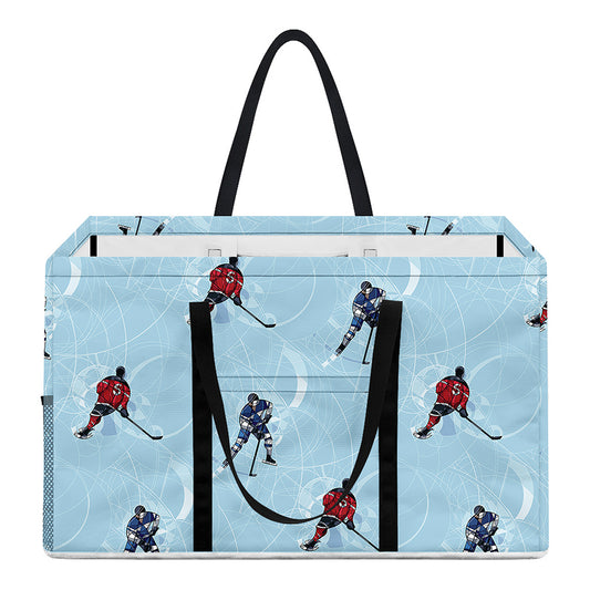 Ice Hockey Players Pattern Print Utility Tote Bag