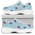 Ice Hockey Players Pattern Print White Chunky Shoes