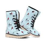 Ice Hockey Players Pattern Print Winter Boots