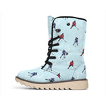 Ice Hockey Players Pattern Print Winter Boots