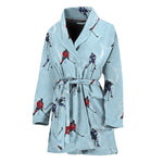 Ice Hockey Players Pattern Print Women's Bathrobe