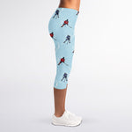 Ice Hockey Players Pattern Print Women's Capri Leggings