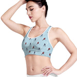 Ice Hockey Players Pattern Print Women's Sports Bra