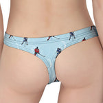 Ice Hockey Players Pattern Print Women's Thong