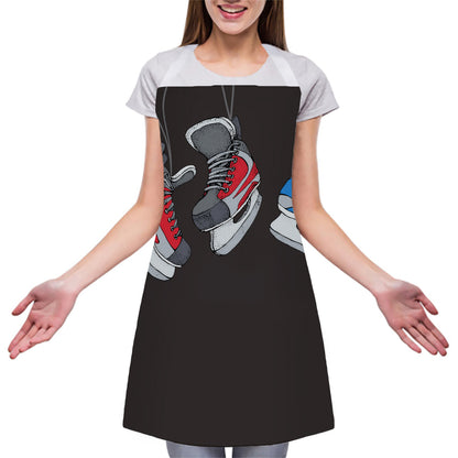 Ice Hockey Skates Print Adjustable Apron