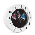 Ice Hockey Skates Print Alarm Clock