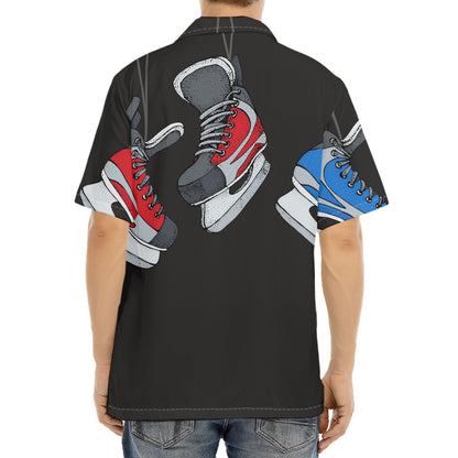 Ice Hockey Skates Print Aloha Shirt