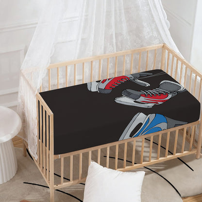 Ice Hockey Skates Print Baby Crib Sheet