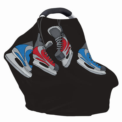 Ice Hockey Skates Print Baby Seat Cover