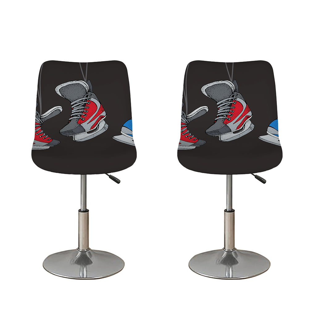 Ice Hockey Skates Print Bar Stool Covers