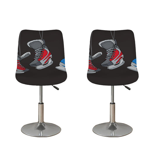 Ice Hockey Skates Print Bar Stool Covers