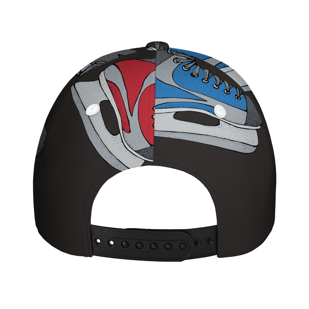 Ice Hockey Skates Print Baseball Cap