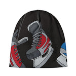 Ice Hockey Skates Print Beanie
