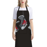 Ice Hockey Skates Print Bib Apron With Pocket
