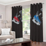 Ice Hockey Skates Print Blackout Grommet Curtains