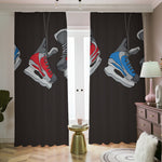 Ice Hockey Skates Print Blackout Pencil Pleat Curtains