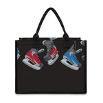 Ice Hockey Skates Print Canvas Tote Bag