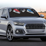 Ice Hockey Skates Print Car Windshield Sun Shade