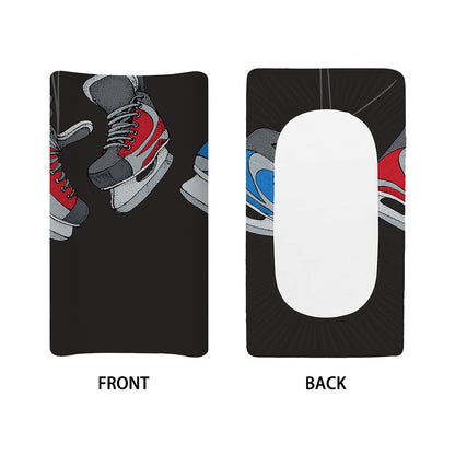 Ice Hockey Skates Print Changing Pad Cover