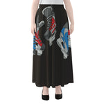 Ice Hockey Skates Print Chiffon Maxi Skirt