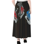 Ice Hockey Skates Print Chiffon Maxi Skirt