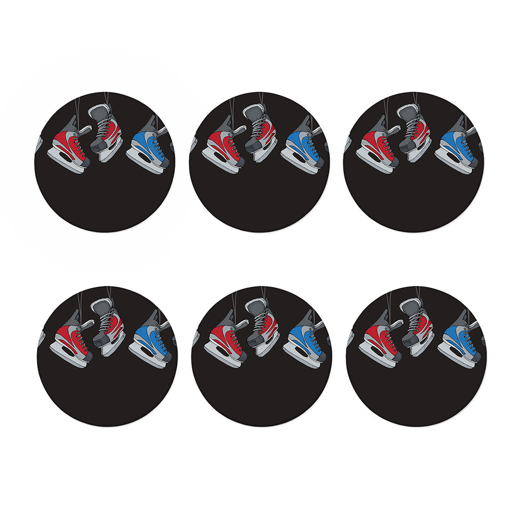 Ice Hockey Skates Print Coaster Set