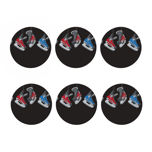 Ice Hockey Skates Print Coaster Set