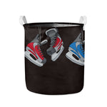 Ice Hockey Skates Print Collapsible Laundry Basket