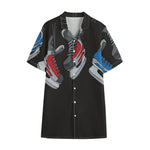Ice Hockey Skates Print Cotton Hawaiian Shirt