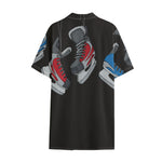Ice Hockey Skates Print Cotton Hawaiian Shirt