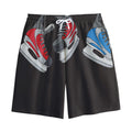 Ice Hockey Skates Print Cotton Shorts
