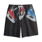 Ice Hockey Skates Print Cotton Shorts
