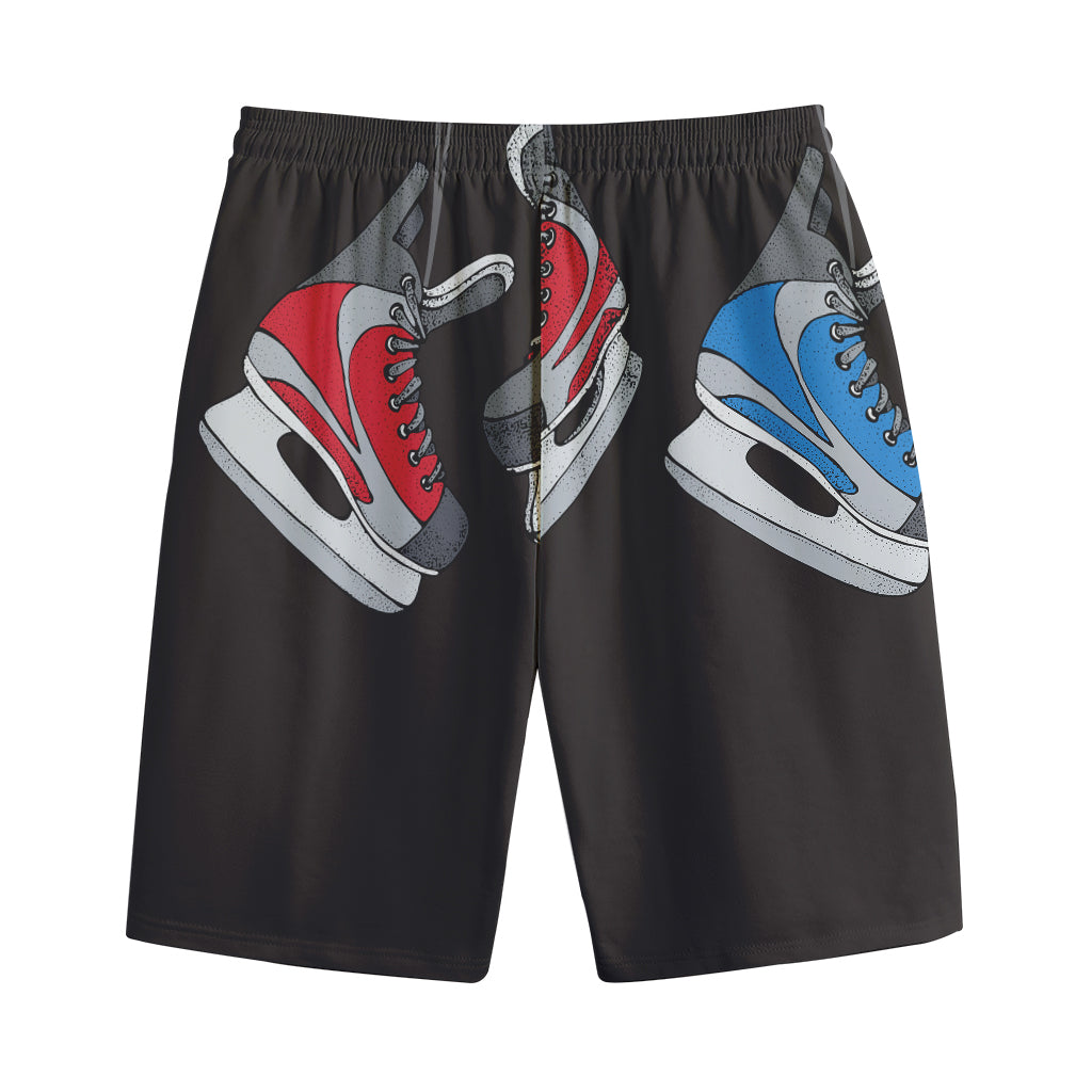 Ice Hockey Skates Print Cotton Shorts
