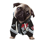 Ice Hockey Skates Print Dog Zip Up Hoodie