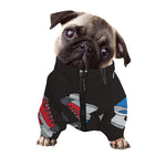 Ice Hockey Skates Print Dog Zip Up Jacket