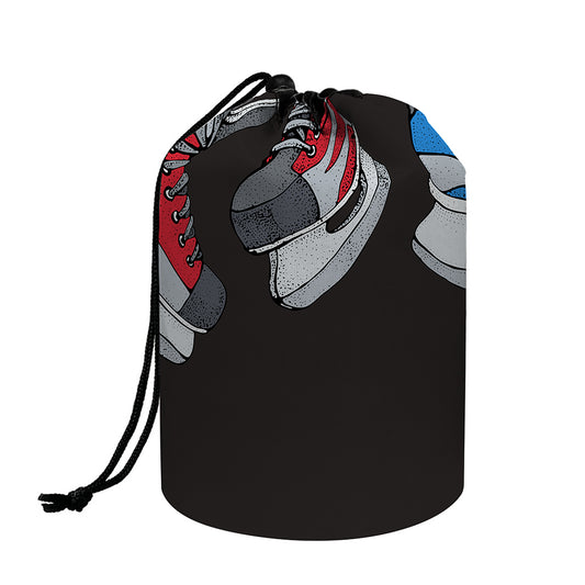 Ice Hockey Skates Print Drawstring Makeup Bag