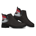 Ice Hockey Skates Print Flat Ankle Boots