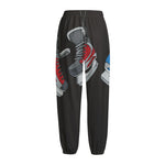 Ice Hockey Skates Print Fleece Lined Knit Pants