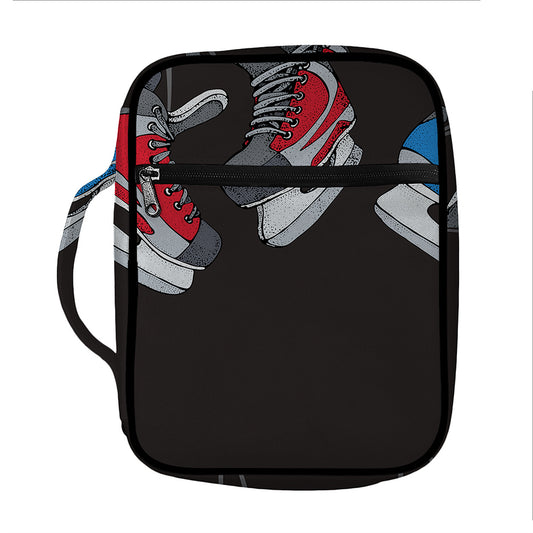Ice Hockey Skates Print Front Pocket Bible Bag