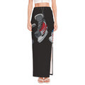 Ice Hockey Skates Print High Slit Maxi Skirt
