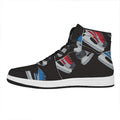 Ice Hockey Skates Print High Top Leather Sneakers