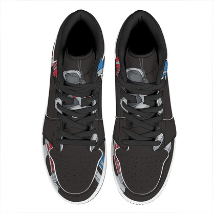 Ice Hockey Skates Print High Top Leather Sneakers