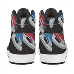 Ice Hockey Skates Print High Top Leather Sneakers