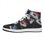 Ice Hockey Skates Print High Top Leather Sneakers