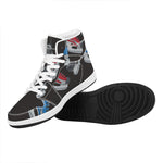 Ice Hockey Skates Print High Top Leather Sneakers
