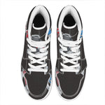 Ice Hockey Skates Print High Top Leather Sneakers
