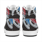 Ice Hockey Skates Print High Top Leather Sneakers