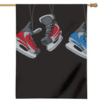 Ice Hockey Skates Print House Flag