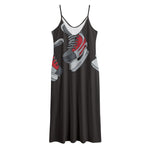 Ice Hockey Skates Print Jersey Midi Cami Dress